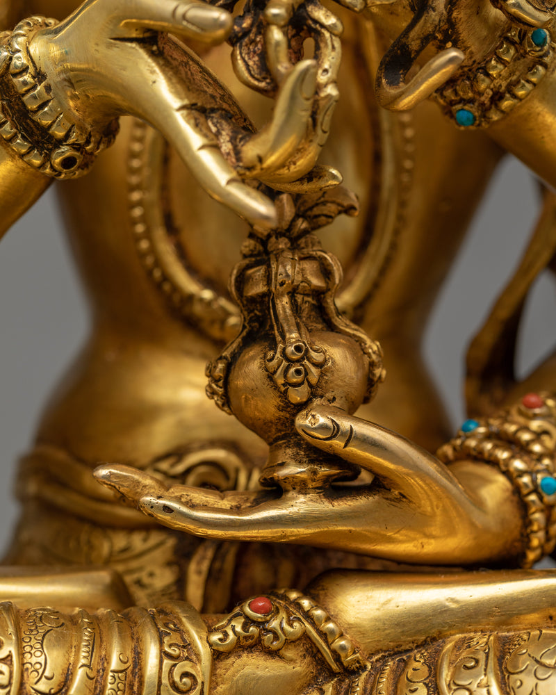 Namgyalma Longevity Deity Statue | 24K Gold Gilded Beacon of Eternal Life