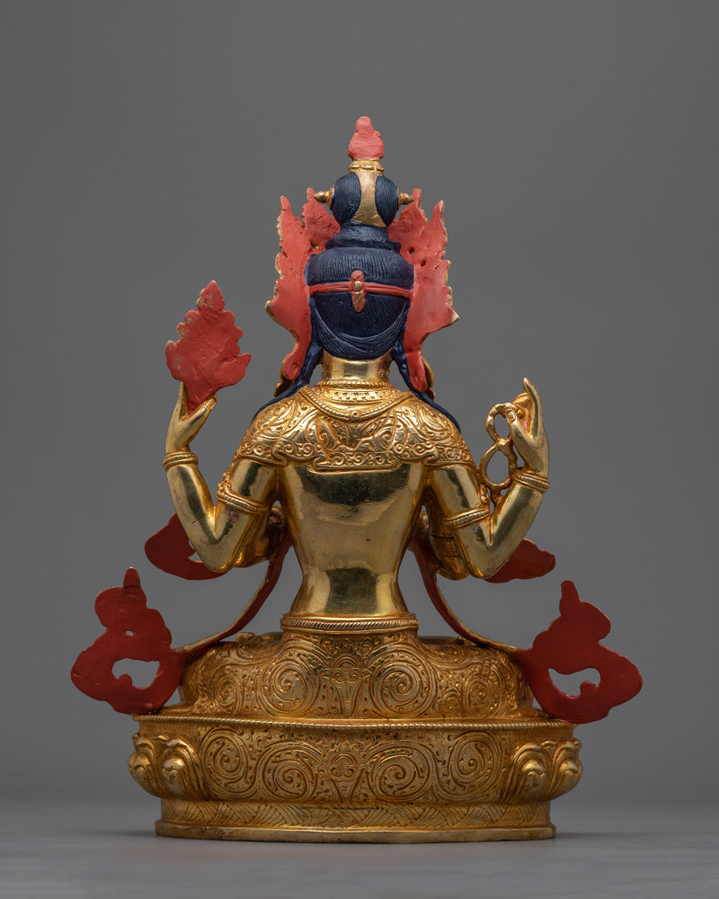 Chenrezig 4-Arms Sculpture | Embodiment of Compassionate Action