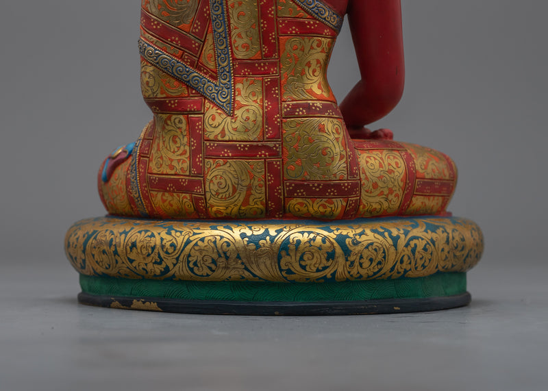 Ruby Red Amitabha Buddha Statue | Symbol of Infinite Light and Life