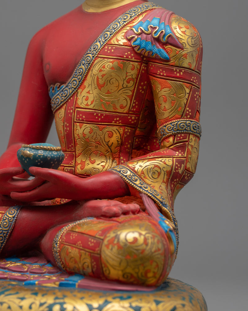 Ruby Red Amitabha Buddha Statue | Symbol of Infinite Light and Life