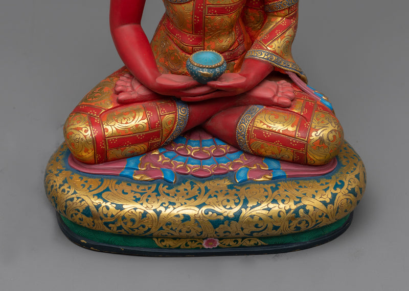 Ruby Red Amitabha Buddha Statue | Symbol of Infinite Light and Life