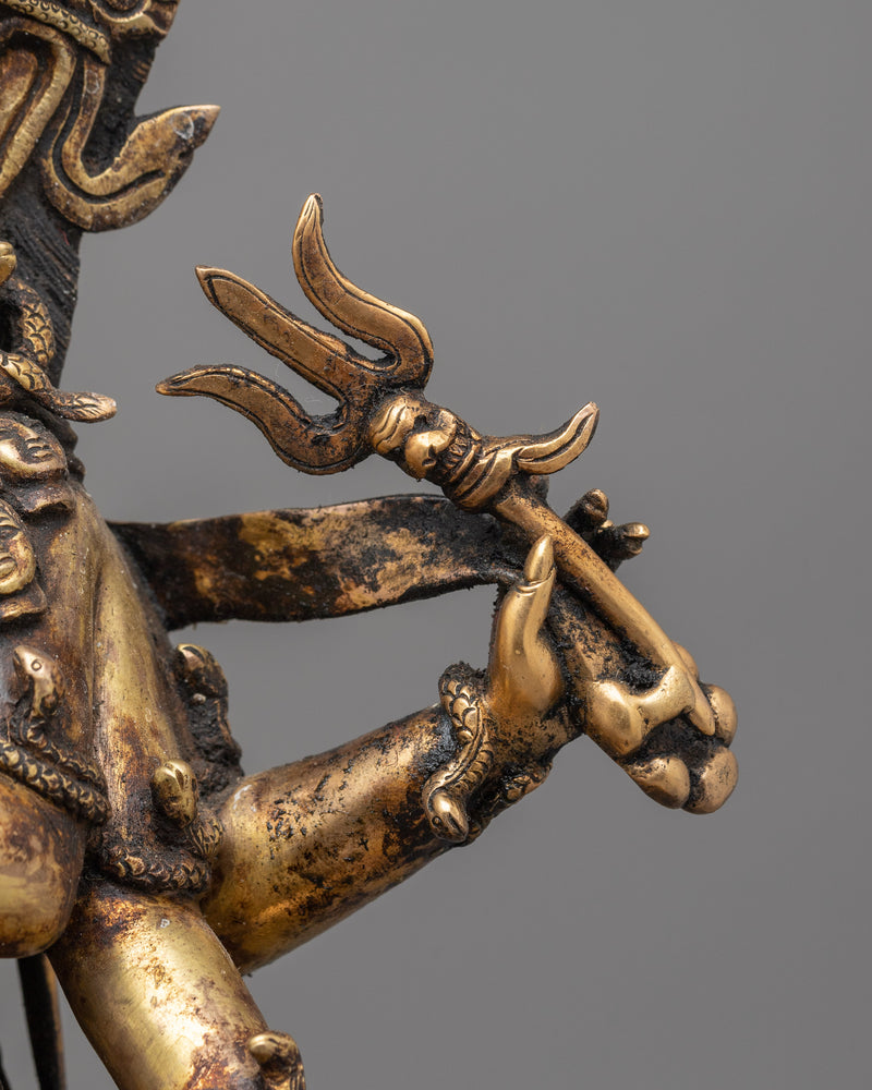 Six-Armed Mahakala with Ganesha Statue | Guardian of Divine Wisdom