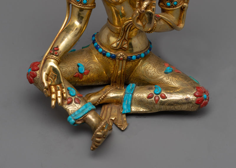 Seated Green Tara Statue | Embrace Compassion and Protection