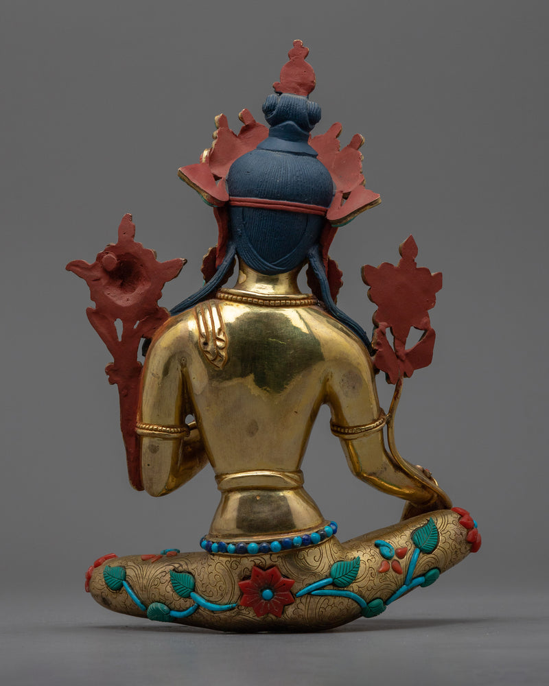 Seated Green Tara Statue | Embrace Compassion and Protection