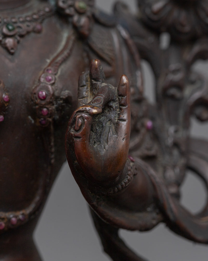 Amitayus Oxidized Figurine | Embrace Eternal Health and Longevity