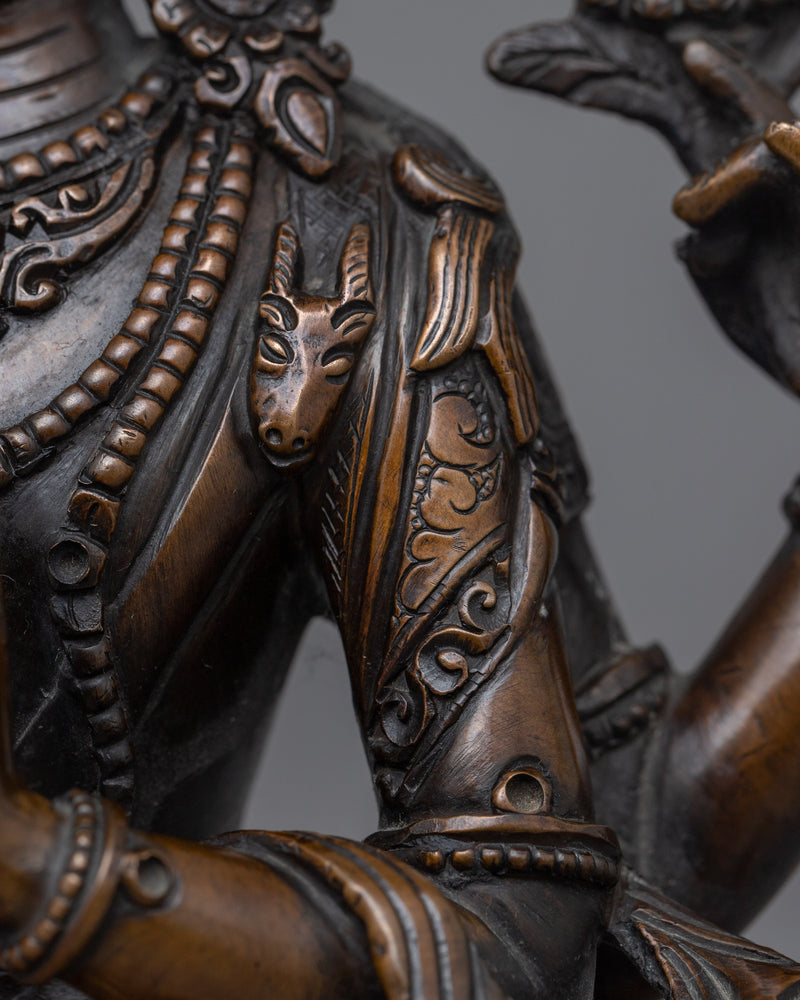 Oxidized Chenrezig Figurine | Embrace Divine Compassion and Mercy