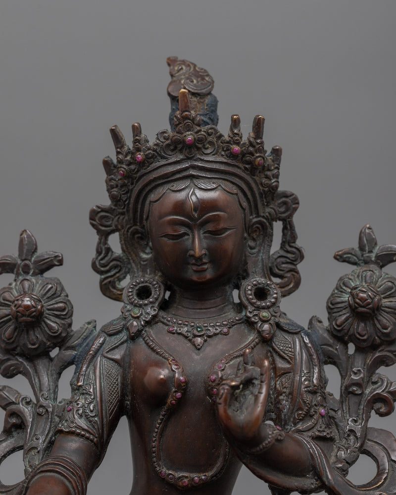 Oxidized White Tara Figurine | Embrace Divine Feminine Grace and Compassion