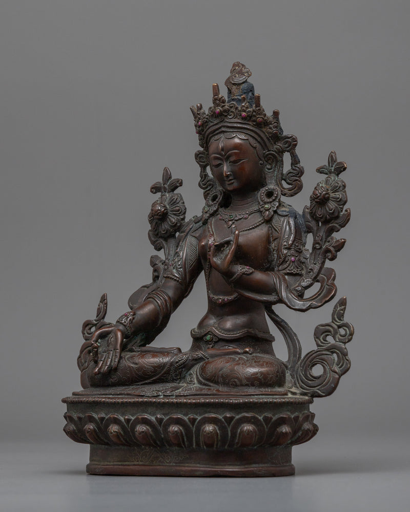 Oxidized White Tara Figurine | Embrace Divine Feminine Grace and Compassion