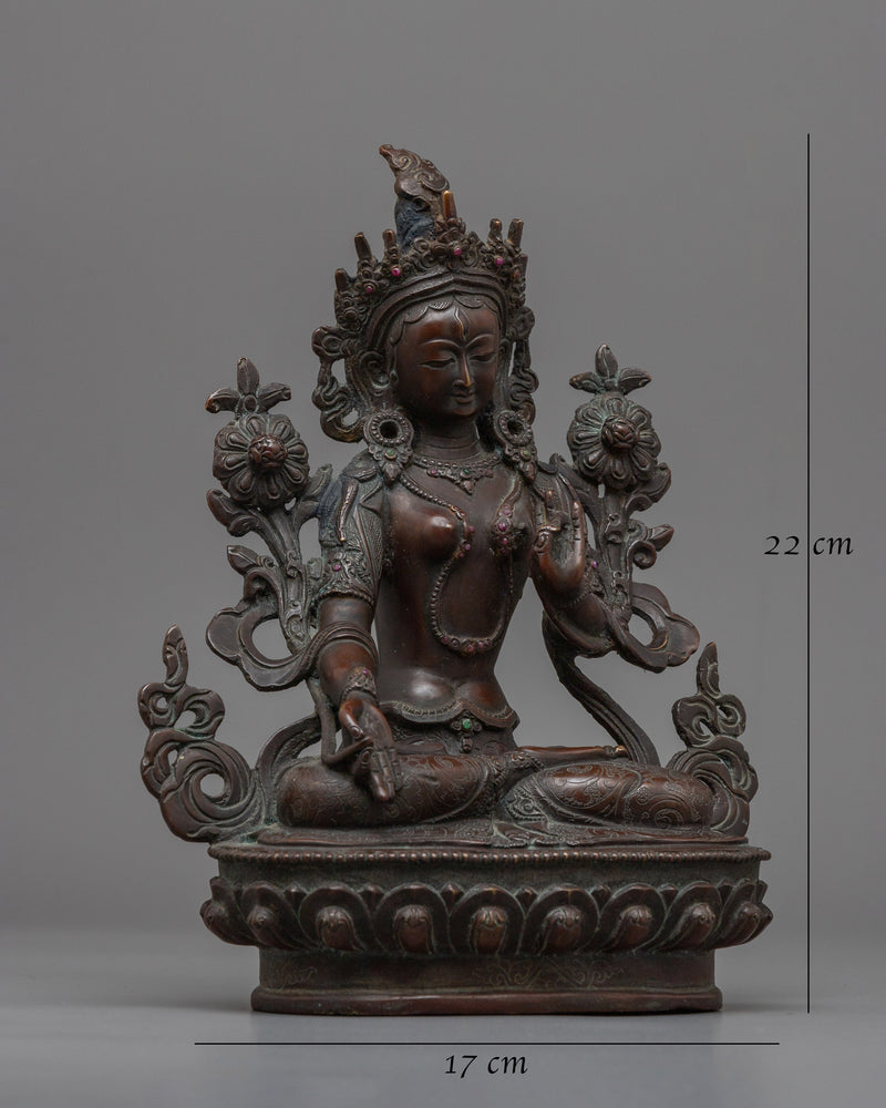 Oxidized White Tara Figurine | Embrace Divine Feminine Grace and Compassion