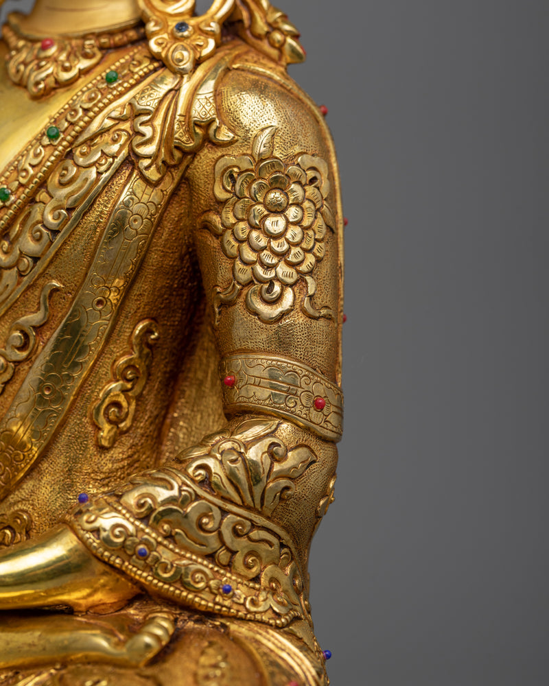 Crown Shakyamuni Buddha Gold Gilded Statue | Radiate Divine Enlightenment