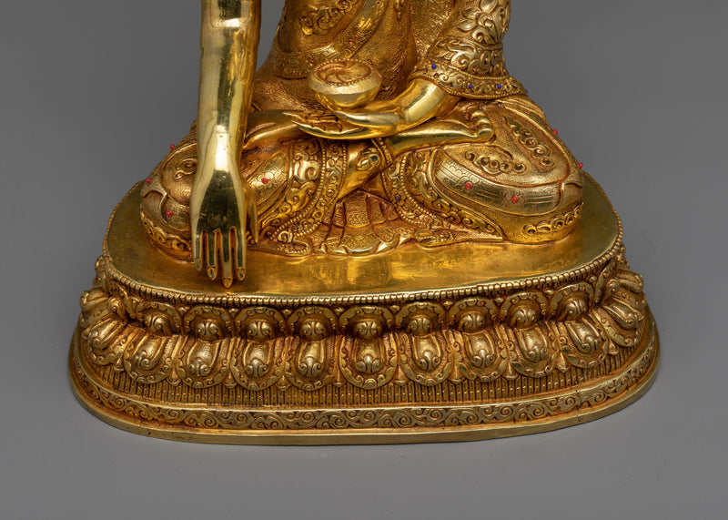 Crown Shakyamuni Buddha Gold Gilded Statue | Radiate Divine Enlightenment