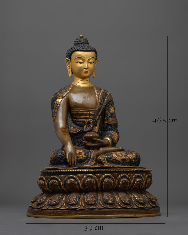 Oxidized Shakyamuni Buddha Figurine | Embrace Ancient Wisdom and Serenity