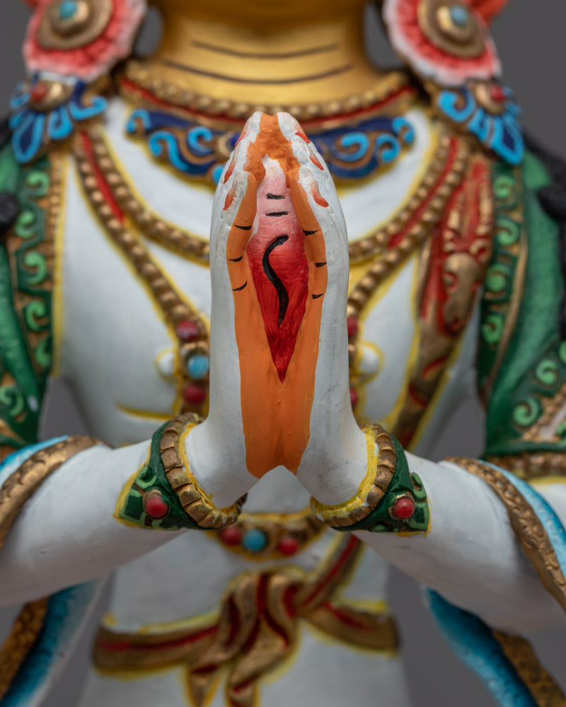 White Chenrezig Statue | Embrace Divine Compassion and Wisdom