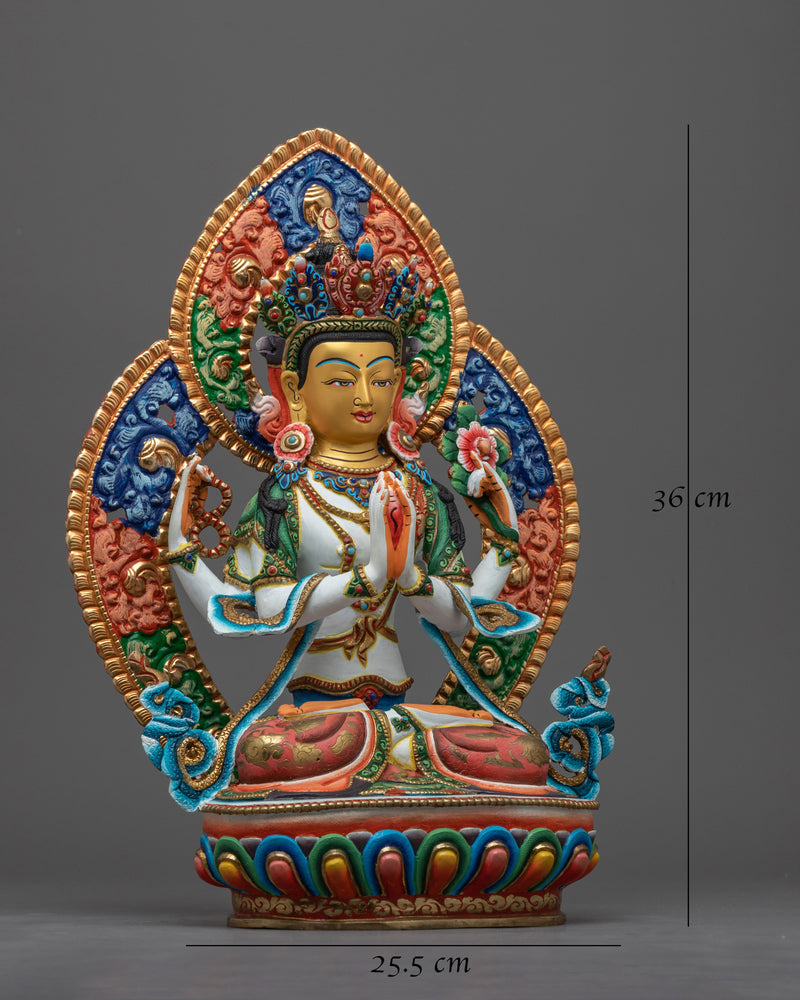 White Chenrezig Statue | Embrace Divine Compassion and Wisdom