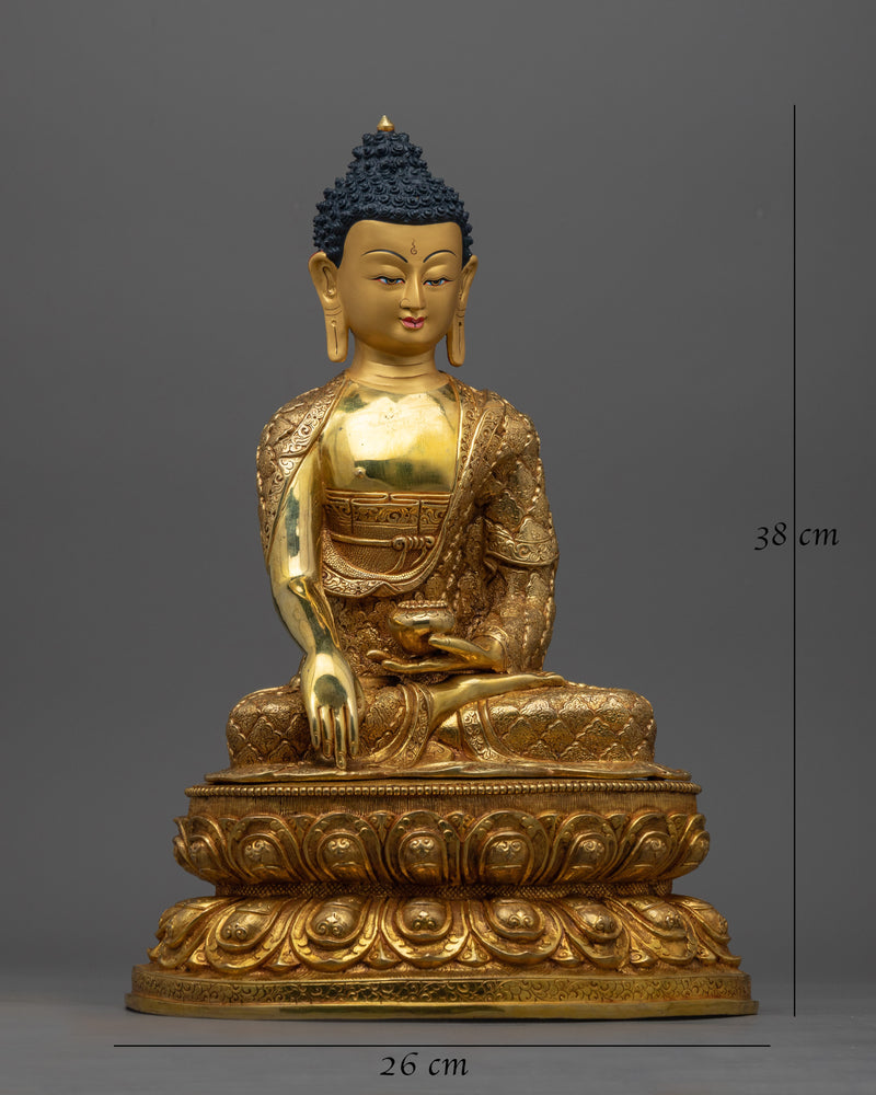 Shakyamuni Buddha Gold Gilded Figurine | Embrace the Radiance of Spiritual Enlightenment