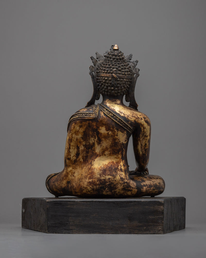 Antique Crown Shakyamuni Buddha Statue | Embrace Timeless Wisdom