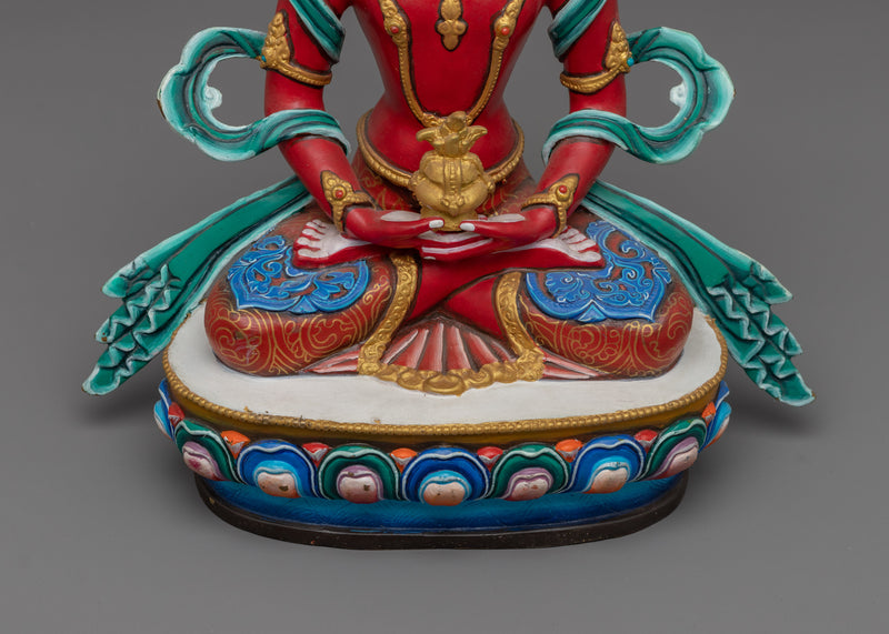 Red Amitayus Figurine | Embrace the Essence of Longevity and Vitality