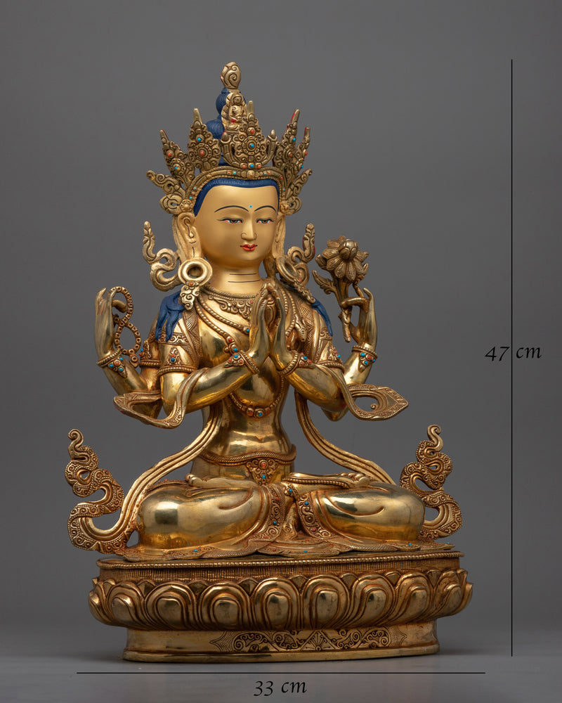 Compassion Chenrezig Deity Figurine | Embrace the Divine Compassion