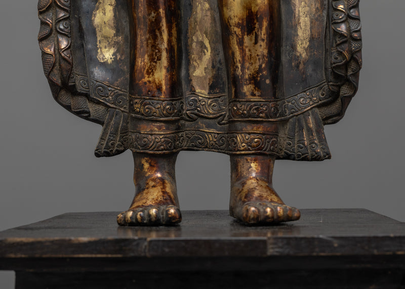 Antique Standing Shakyamuni Buddha Statue | Embrace Timeless Wisdom