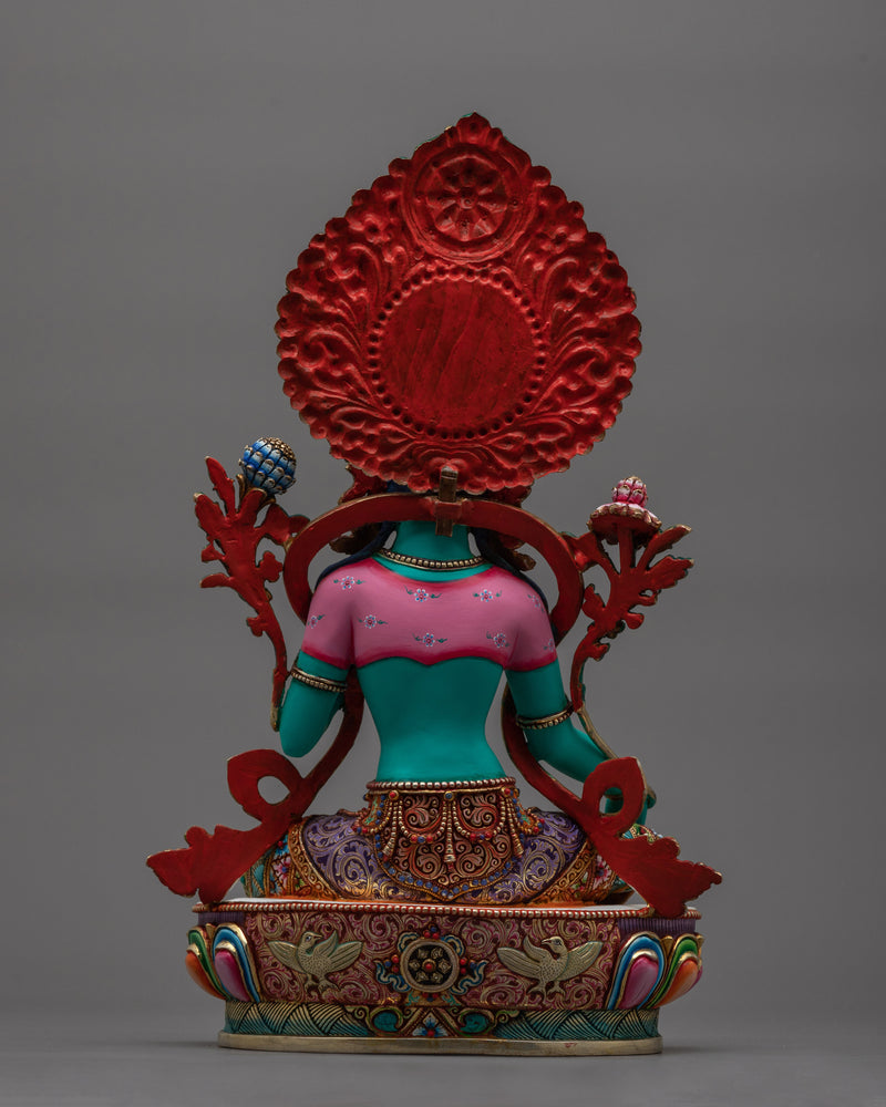 Colorful Diva Green Tara Statue | Radiate Spiritual Beauty