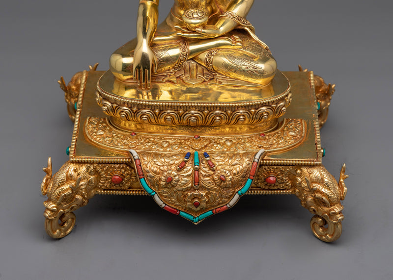 Shakyamuni Buddha Gold Gilded Figure | Experience Divine Radiance and Wisdom