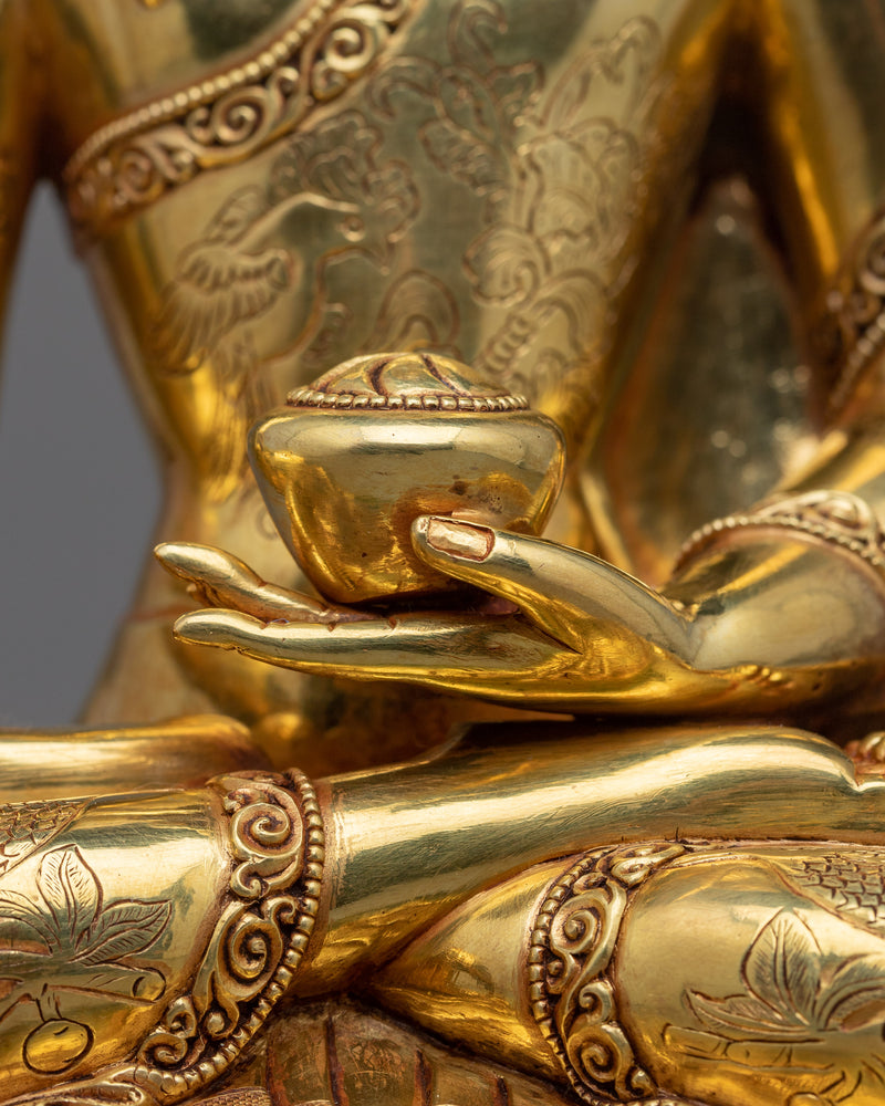 Shakyamuni Buddha Gold Gilded Figure | Experience Divine Radiance and Wisdom