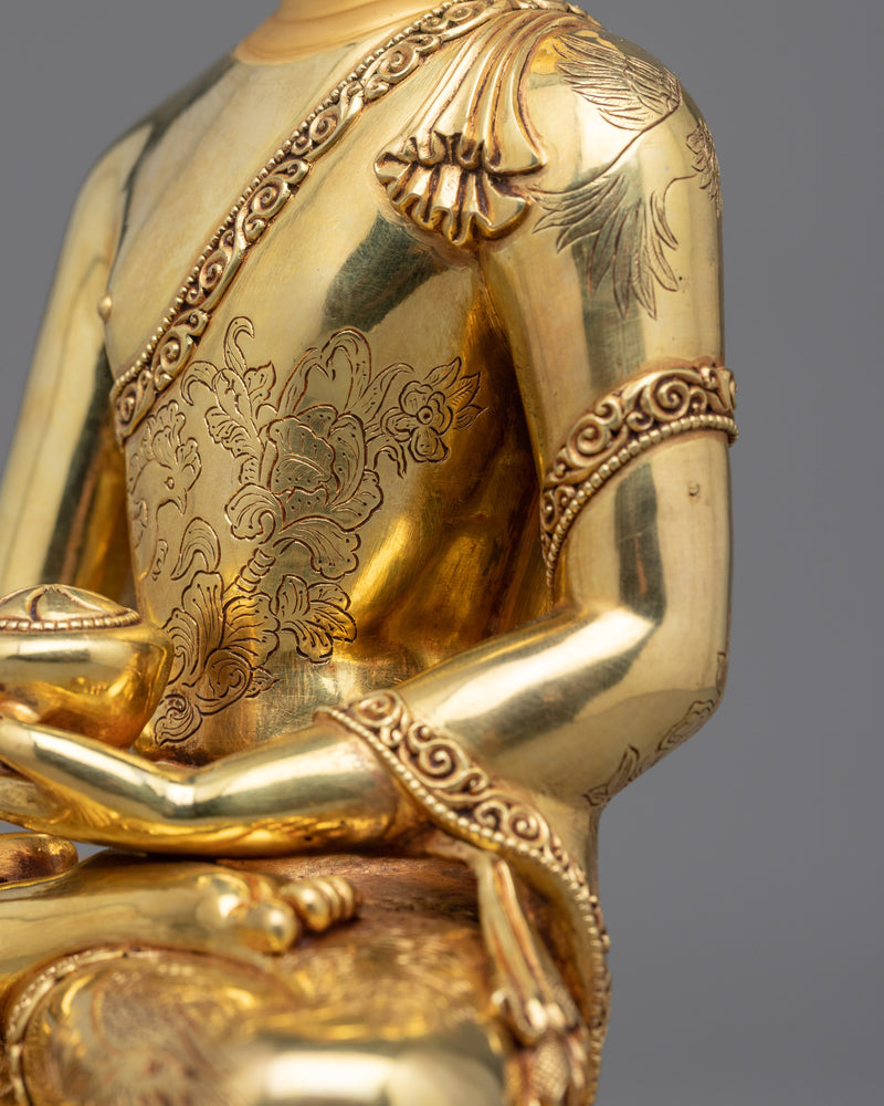 Shakyamuni Buddha Gold Gilded Figure | Experience Divine Radiance and Wisdom