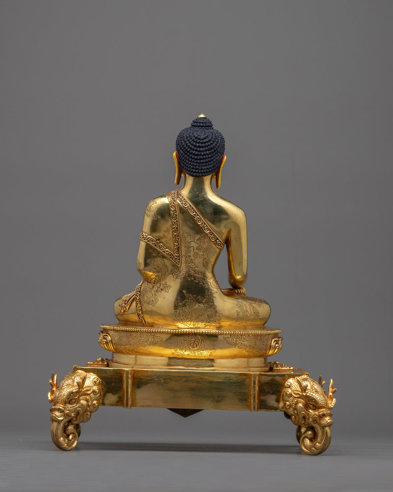 Shakyamuni Buddha Gold Gilded Figure | Experience Divine Radiance and Wisdom