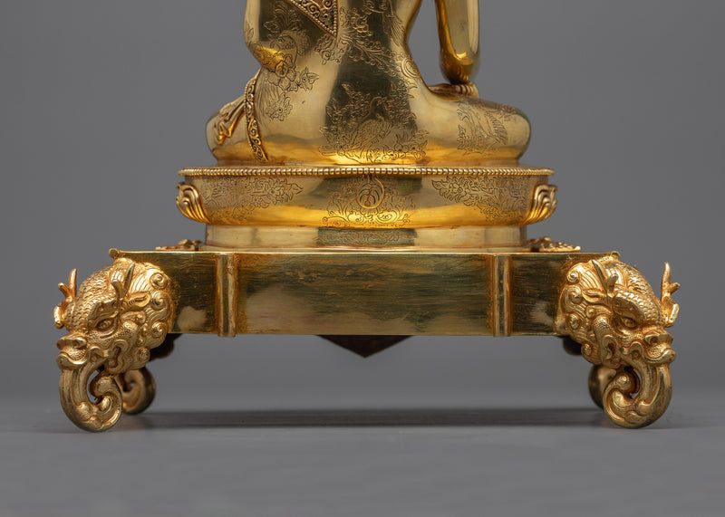 Shakyamuni Buddha Gold Gilded Figure | Experience Divine Radiance and Wisdom