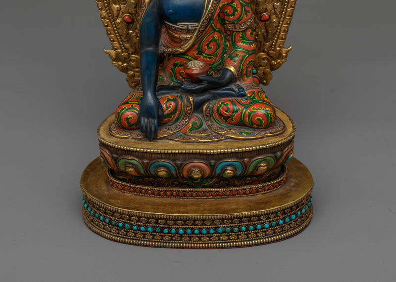 Shakyamuni Buddha Blue Figure | Embrace the Divine Presence of Enlightenment