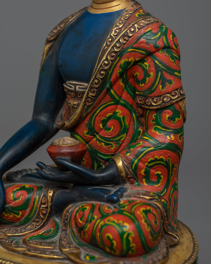 Shakyamuni Buddha Blue Figure | Embrace the Divine Presence of Enlightenment