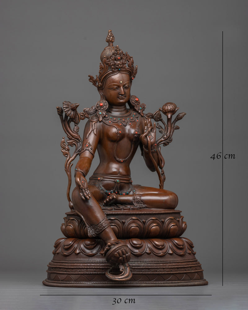 Green Tara Oxidized Figure Statue | Embrace Compassionate Protection