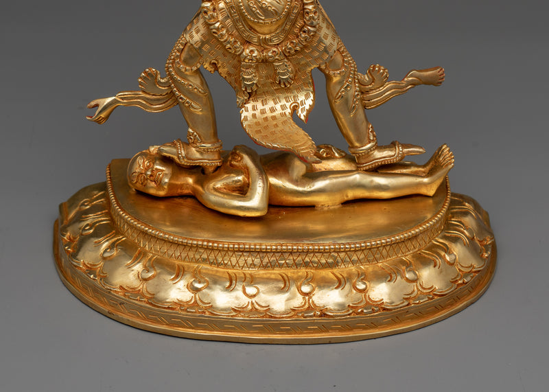 Ekajati Gold Gilded Statue | Guardian of Wisdom and Protection