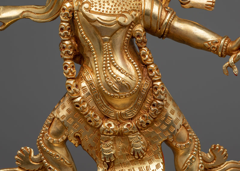 Ekajati Gold Gilded Statue | Guardian of Wisdom and Protection