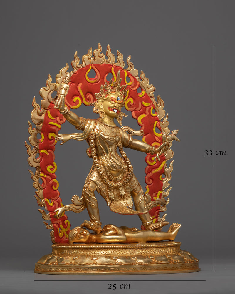 Ekajati Gold Gilded Statue | Guardian of Wisdom and Protection