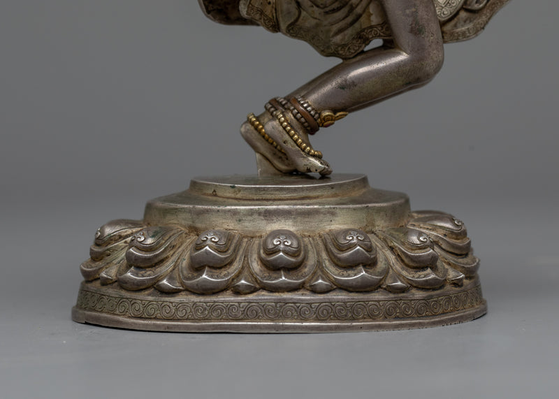 Lokeshwore-Shakti with Consort Statue | Divine Union in Silver