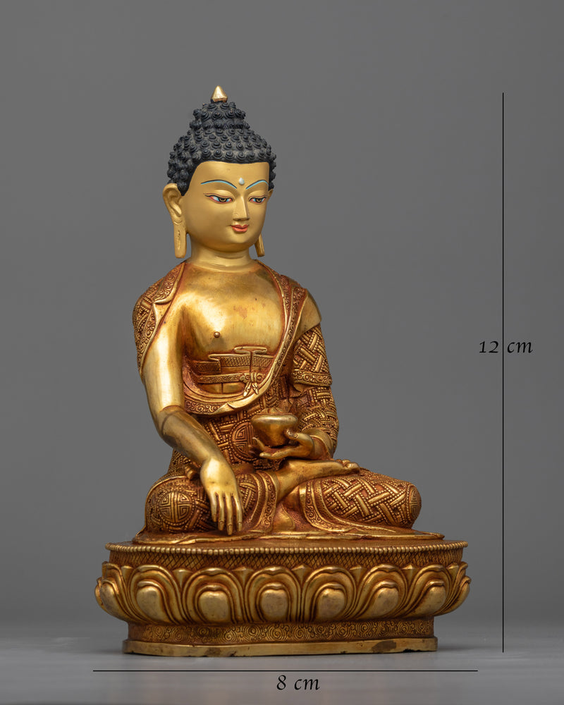 Handmade Shakyamuni Buddha Statue | 24K Gold Gilded Enlightenment