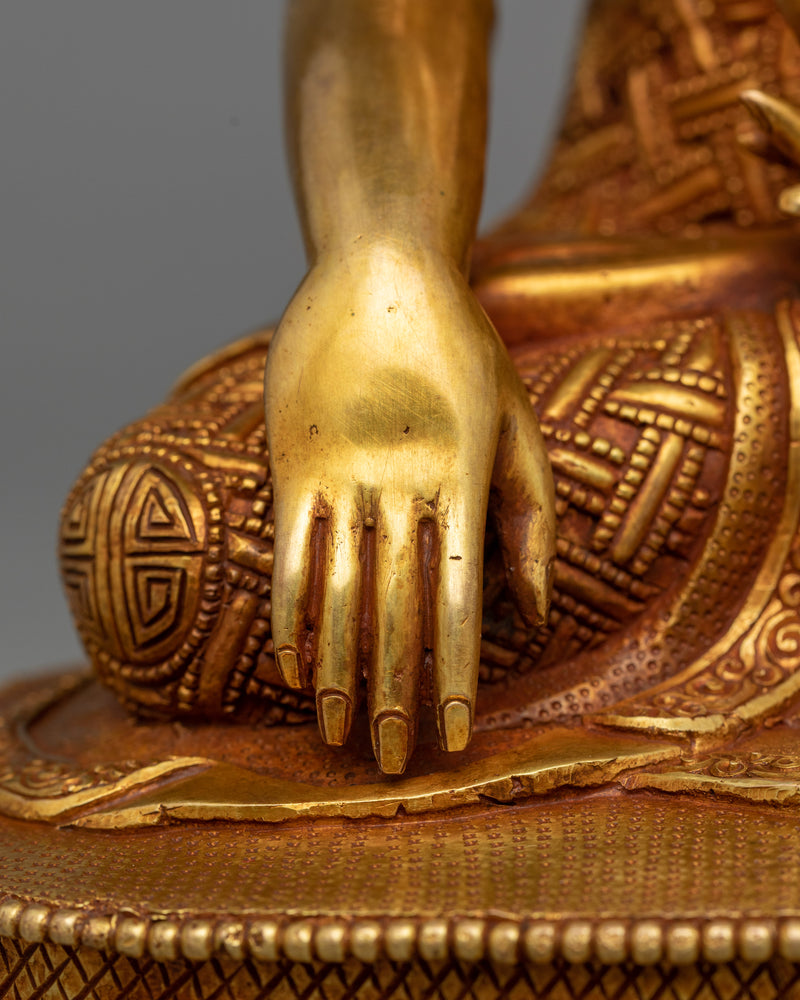 Handmade Shakyamuni Buddha Statue | 24K Gold Gilded Enlightenment