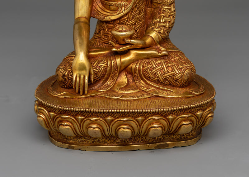 Handmade Shakyamuni Buddha Statue | 24K Gold Gilded Enlightenment