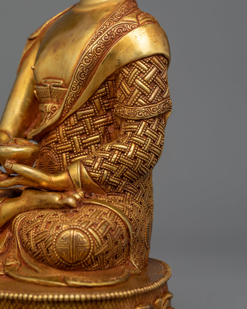 Handmade Shakyamuni Buddha Statue | 24K Gold Gilded Enlightenment