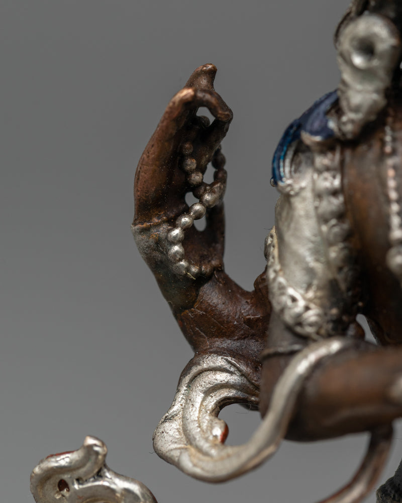 Small Chenrezig Statue | Silver-Plated Embodiment of Compassion