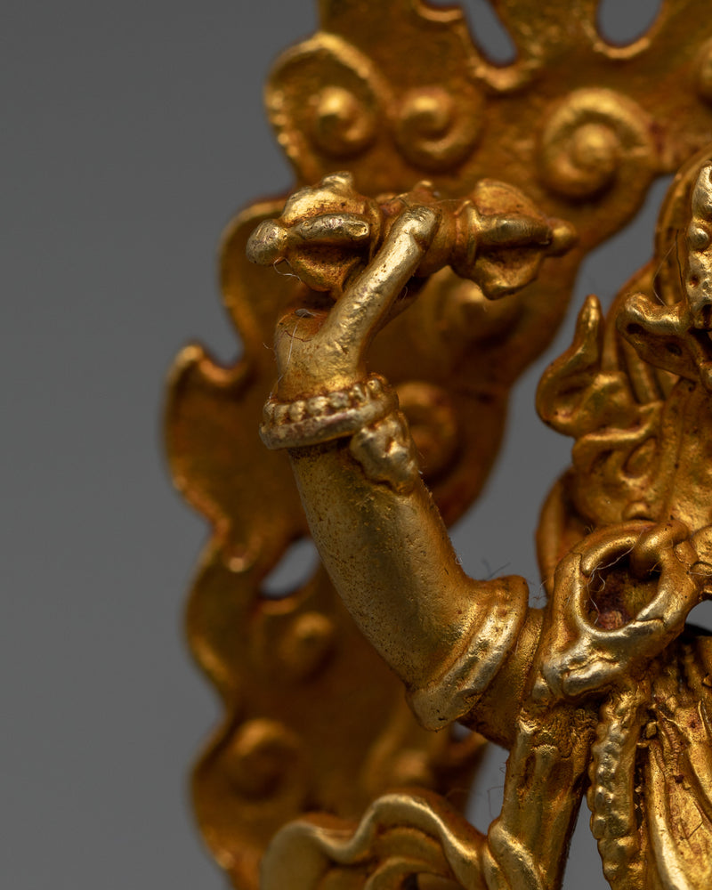 Machine-Made Vajrapani Figure | 24K Gold Gilded Guardian