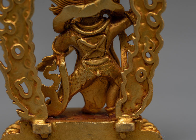 Machine-Made Vajrapani Figure | 24K Gold Gilded Guardian