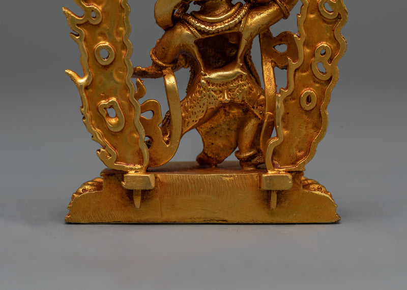 Machine-Made Vajrapani Statue | Gold Gilded Protector Deity