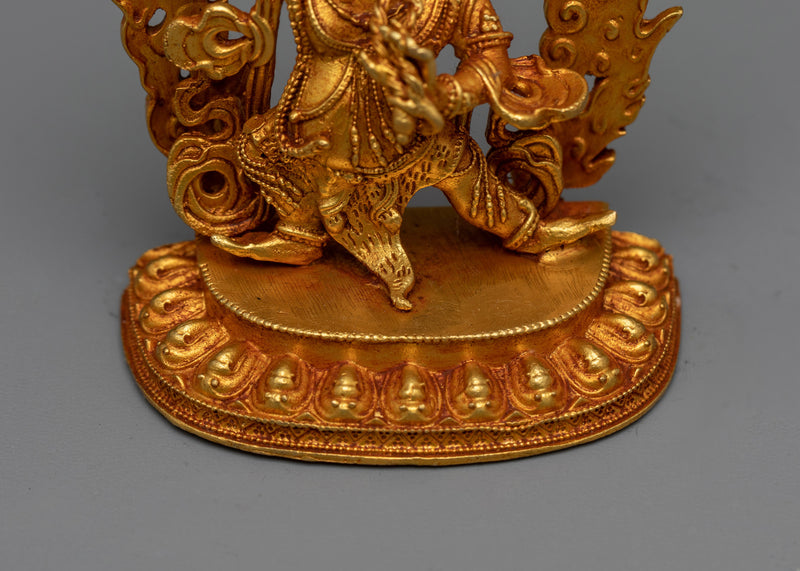 Machine-Made Vajrapani Statue | Gold Gilded Protector Deity