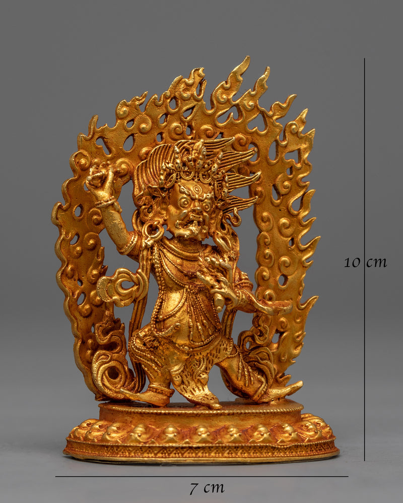 Machine-Made Vajrapani Statue | Gold Gilded Protector Deity