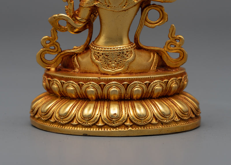 Machine-Made Manjushri Statue | Gold Electroplated Symbol of Divine Wisdom