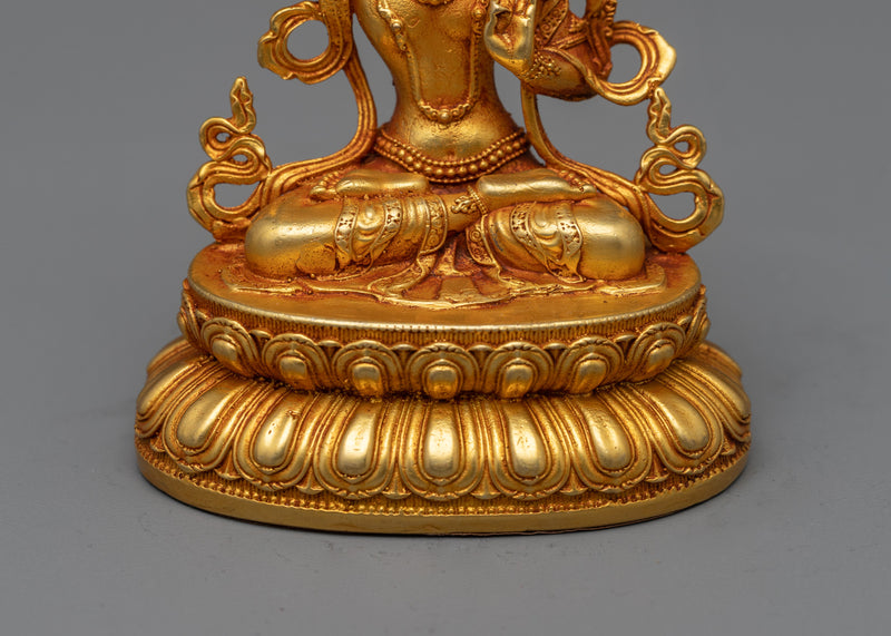 Machine-Made Manjushri Statue | Gold Electroplated Symbol of Divine Wisdom