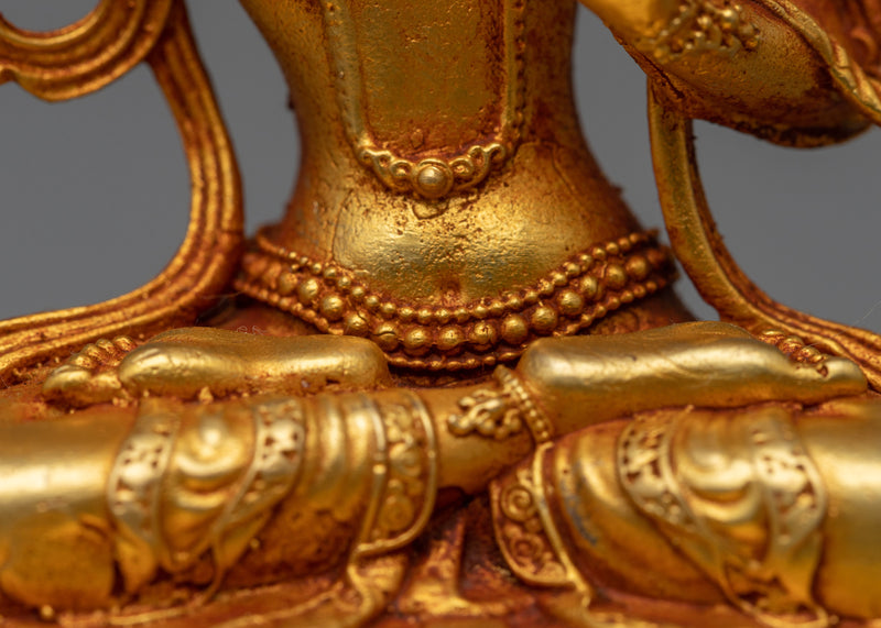 Machine-Made Manjushri Statue | Gold Electroplated Symbol of Divine Wisdom