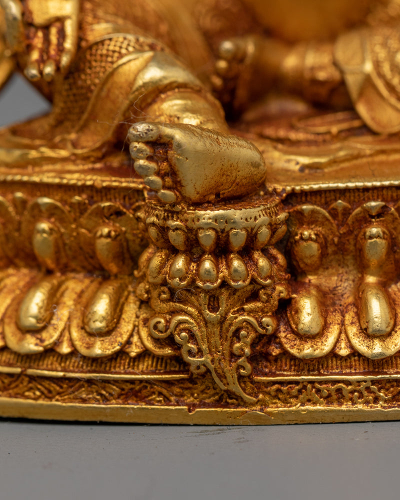 Machine-Made Green Tara Figure | Gold Electroplated Compassionate Protector